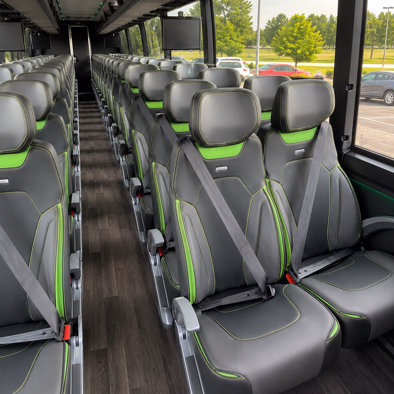 newport beach charter bus interior