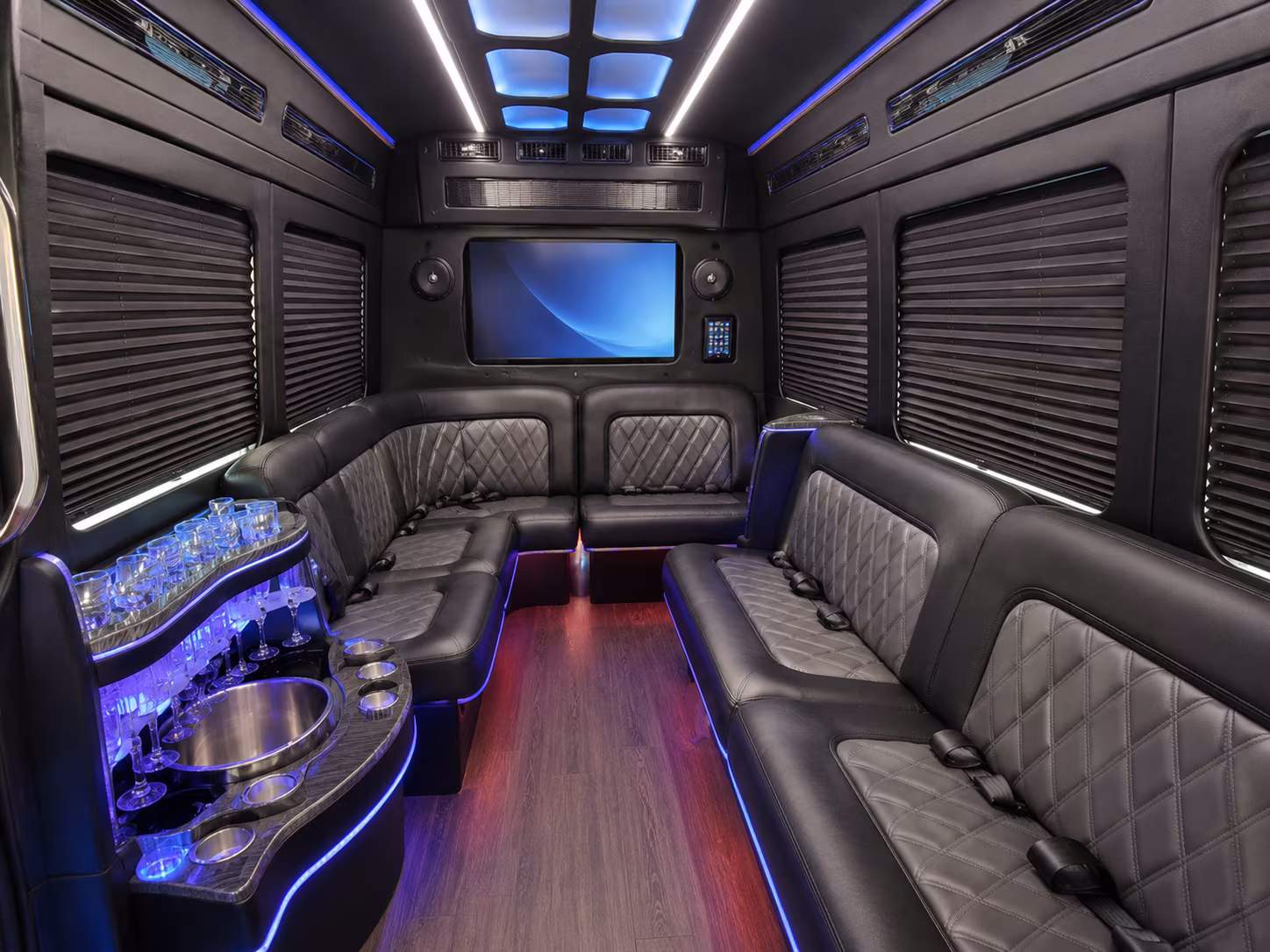 newport beach party bus interior